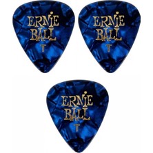 Ernie Ball P09164 Pearloid Thin Mavi Gitar Pena – 3 Adet 0,46MM
