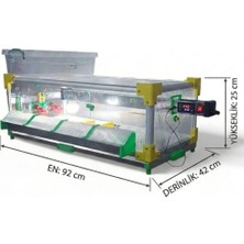 Evonest Tek Katlı Lüks Civciv Büyütme Kafesi - Dijital Termostatlı, Isıtıcılı, Otomatik Suluklu 92X15X42 cm Anakucağı