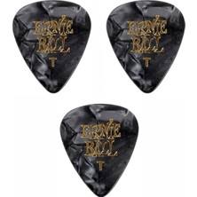 Ernie Ball P09164 Pearloid Thin Siyah Gitar Pena – 3 Adet 0,46MM