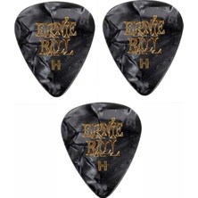 Ernie Ball P09168 Pearloid Heavy Siyah Gitar Pena – 3 Adet 0,94MM