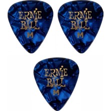 Ernie Ball P09166 Pearloid Medium Mavi Gitar Pena – 3 Adet 0,72MM