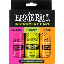 Ernie Ball P04225 3 Lü Cila Seti ve Microfiber Temizlik Bezi Gitar Temizlik ve Bakım Ürünü