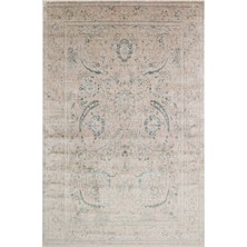 Cool Halı Pierra Vizon Mavi %100 Naturel Tencel Iplik Yumuşak Modern Vintage Klasik Desenli Şık Salon Halısı