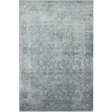 Cool Halı Pierra Koyu Mavi Vizon Natural Iplik Yumuşak Premium Zamansız Tasarım Vintage Salon Halısı