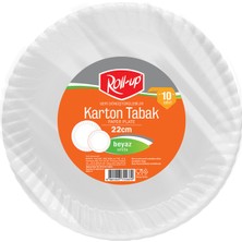 Roll-Up Party Dreams Karton Tabak Beyaz 10'lu 22 cm (8'li Paket)