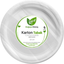 Roll-Up Doğaya Dönüş Karton Tabak  6'lı 22 cm (5'li Paket)
