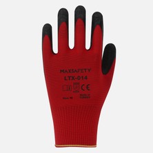 Max Safety Maxsafety MXLTX-014-10 Lateks Eldiven(Kırmızı-Siyah) (7'li Paket)