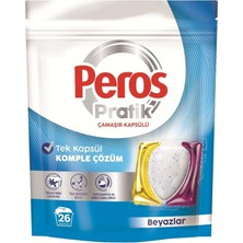Peros Pratik Matik Çamaşır Deterjanı Kapsülü - Tableti 26 Adet Beyazlar
