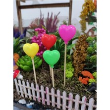 Himi Teraryum Objeleri Kalpli 4'lü Balon Plastik Teraryum Obje Teraryum Malzemeleri Teraryum Minyatürleri Süsleri Minyatür Obje