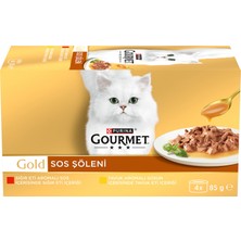 Purina Gourmet Gold Sos Şölen Sığır Etli Tavuklu 4 x 85 G (4'li Paket)