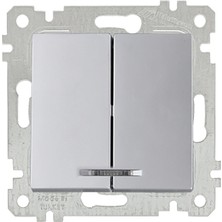 Mutlusan Rita Mekanizmalı Tuş Işıklı Komütatör(Vidalı) Inox (4'li Paket)