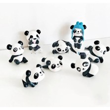 Himi Teraryum Objeleri Panda Set 7 Parça Plastik Teraryum Obje Minyatür Obje Teraryum Aksesuar Teraryum Süsü