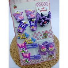 My World Life 12 Li Kuromi Figürlü Klips , Lastik ve Pens Toka Set