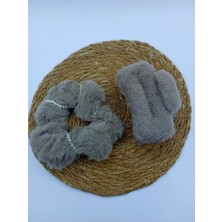 My World Life Peluş Inci Detaylı Lastik Toka ve Mandal Toka Set