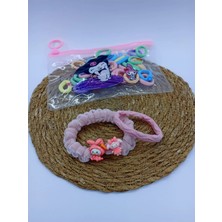 My World Life Kuromi Melodi Kız Çocuk Desenli Lastik Toka Set ve Çantalı Lastik Set Toka 1