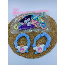 My World Life Kuromi Melodi Kız Çocuk Desenli Lastik Toka Set ve Çantalı Lastik Set Toka