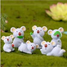 Himi Teraryum Objeleri 6'lı Koala Saksı Süsü Plastik Teraryum Obje Teraryum Süsleri Minyatür Obje Teraryum Malzemeleri