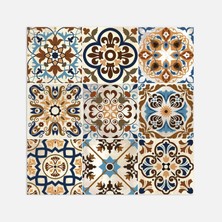 Tink Fas Desenli Çok Renkli Zemin Pvc Karola 4’lü Paket 30 x 30 cm 0.5 mm (4'li Paket)
