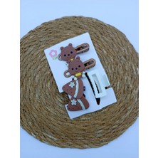 My World Life Ayıcık Desenli Mandal , Klips Toka Set
