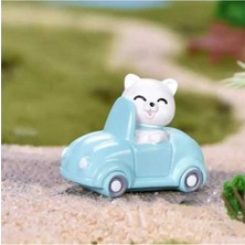 Himi Teraryum Objeleri Arabadaki Kedi Teraryum Minyatür Obje Teraryum Malzemeleri Plastik Teraryum Objeleri