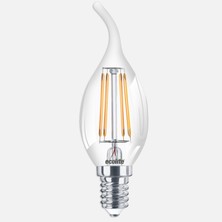 Ecolite Filament Flame C35 4 W Sarı Mum E14 Duy LED Ampul (5'li Paket)