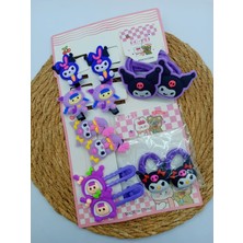 My World Life 12 Li Kuromi Figürlü Klips , Lastik ve Pens Toka Set