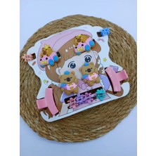 My World Life Ayıcık Desenli Lastik, Klips ,mandal ve Mini Mandal Toka Set Kız Çocuk