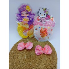 My World Life Taşlı Pullu Kelebek Mdetaylı Klips Toka Set ve Lastik Toka Set