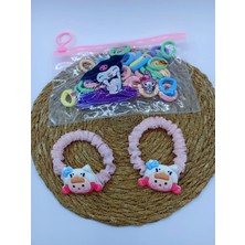 My World Life Kuromi Melodi Kız Çocuk Desenli Lastik Toka Set ve Çantalı Lastik Set Toka