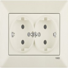 Viko Meridian Krem Ikili Topraklı Priz V K (4'li Paket)