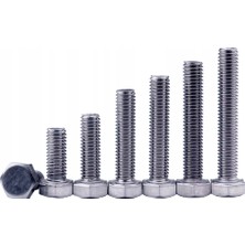 Voltaj M4X12MM Cıvata Beyaz Altıköşe 5.8 Kalite DIN933 10 Adet