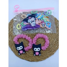 My World Life Kuromi Melodi Kız Çocuk Desenli Lastik Toka Set ve Çantalı Lastik Set Toka