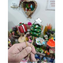 Himi Teraryum Objeleri 2'li Noel Yılbaşı Saksı Süsü Plastik Teraryum Obje Teraryum Malzemeleri Minyatür Obje