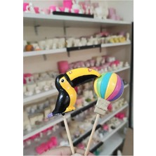 Himi Teraryum Objeleri Tukan Kuşu ve Balon Plastik Teraryum Objeleri Teraryum Süsleri Saksı Süsleri Minyatür Obje