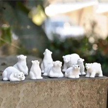 Himi Teraryum Objeleri 9 Parça Kutup Ayısı Plastik Teraryum Obje Minyatür Obje Teraryum Aksesuar