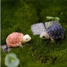 Himi Teraryum Objeleri 2'li Minik Kaplumbağa Plastik Teraryum Obje Minyatür Obje Saksı Süsü