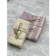 Lorenzella 6’lı Mutfak Havlusu 40X60 cm %100 Pamuk Dantel Detaylı