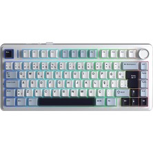 Aula F75 Mekanik Rgb Tkl Graywood V4 Switch Kablosuz Makrolu Hot Swap Türkçe Q Klavye Lacivert