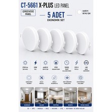 Yenilig 5 Adet CT-5661 X-Plus 20W Çerçevesiz LED Panel Sıva Altı Spot