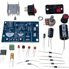 Devre Dünyası Dc 1.25-30V 1A LM317 ile Ayarlanabilir Güç Kaynağı Kendin Yap Hobi Devresi Dıy Lehimleme Kiti Demonte(Montesiz)