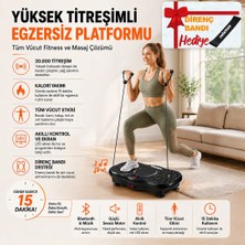 Relaxus Yüksek Titreşimli Egzersiz Platformu Bluetooth Masaj Aleti Ev Fitness Cihazı Direnç Lastiği Hediye
