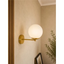 Ömür Avize Simge Eskitme Gold Kollu Globe Camlı Aplik