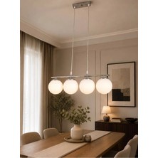 Ömür Avize Roma Gri Kasa Globe Camlı 4lü Modern Tasarım