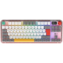 Lecoo GK302 Üç Modlu Rgb Kablosuz 85 Tuşlu Türkçe Q Membran Oyuncu Klavyesi Beyaz Gri