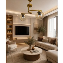 Ömür Avize Sibel Gold Kasa Globe Camlı 2li Avize