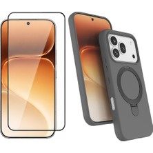 Vendas Honor 600 Pro 5G Kılıf M-safe Şarj Özellikli Standlı Zore Samara Kapak + Cam Ekran Koruyucu