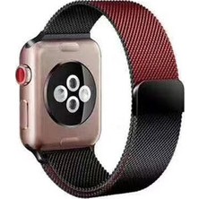 Apple Watch 44MM Hasır Örgü Tasarımlı Şık Sağlam Metal Kordon KRD22