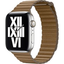 Apple Watch 38MM Mıknatıslı Suya Dayanıklı Lop Şık Zarif Deri Kordon KRD09