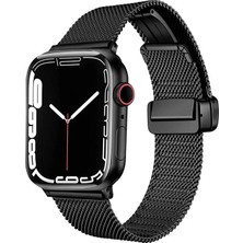 Apple Watch 42MM Metal Hasır Şık Nefes Alan Hafif Örgü Kordon KRD85