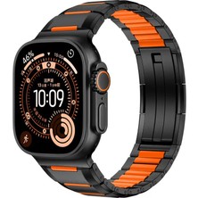 Apple Watch Ultra 49MM KRD-155 Hibrit Metal Yumuşak Konforlu Silikon Saat Kordonu